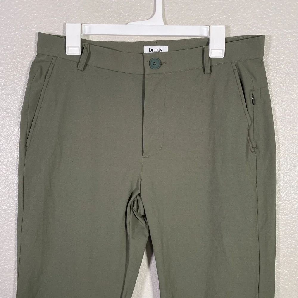 Brady Pants Mens 33x30‎ Green Golf Stretch Chino Performance Casual Straight